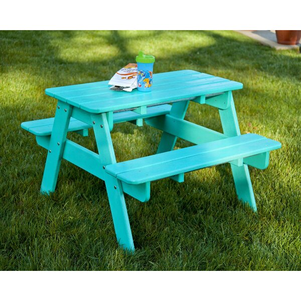 Kids Rectangular Outdoor Table And Chair Set And Bench 